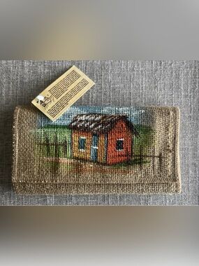 Hand Made Wallet, Muji Natural Brown Burlap Fabric Roll